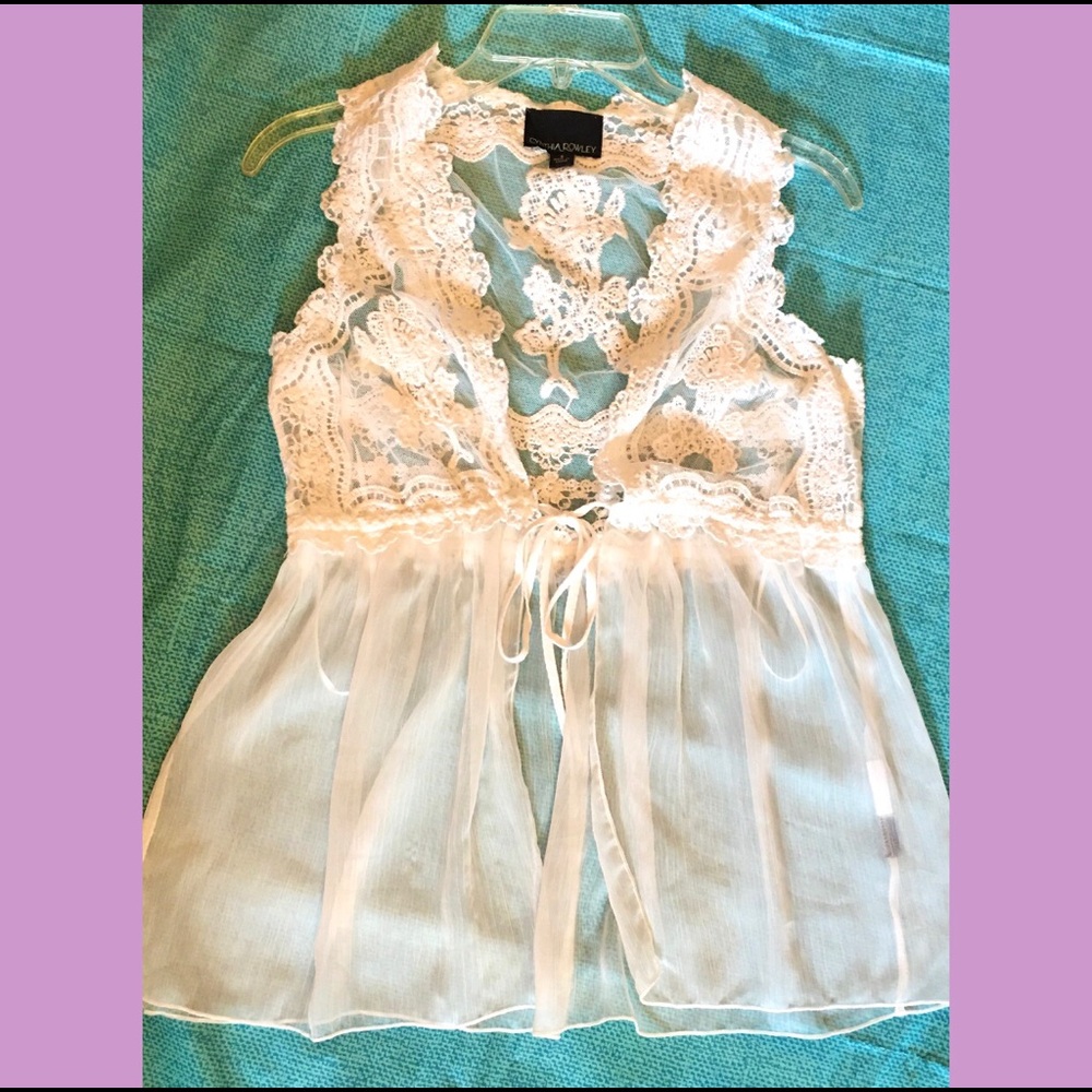 Cynthia Rowley Sheer Lace Top Sm